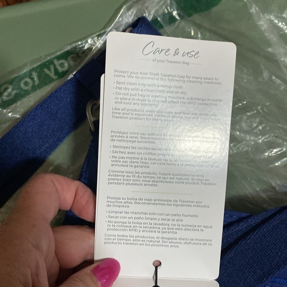 NWT Traveling anti theft security bag BRIGHT blue boho collection - Picture 5 of 8